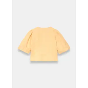 Mint Velvet Yellow Linen Puff Sleeve Top
